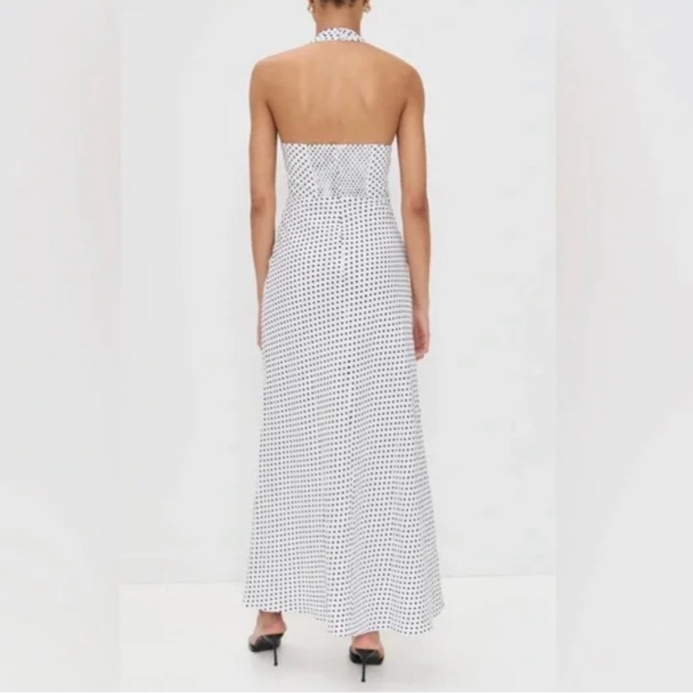Reformation Delilah Linen Dress In Eclipse Dot, brand new, never worn, no flaws. - Picture 2 of 5